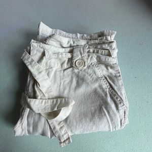 White linen pants